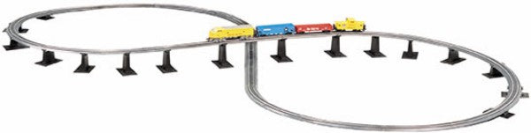 Bachmann 44877 N Nickel Silver Track on Gray Roadbed Over-Under Figure 8 E-Z Track Pack