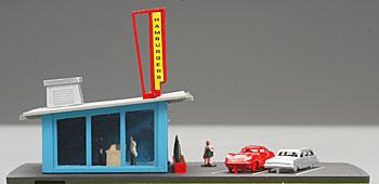 Bachmann 45709 N Scale Drive-In Hamburger Stand (Assembled) -- 4-3/4 x 3" 12.1 x 7.7cm