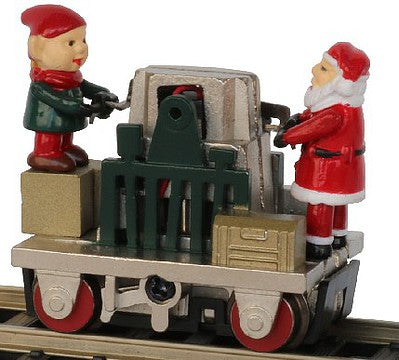 Bachmann 46224 HO Scale Gandy Dancer Operating Handcar - Standard DC -- Christmas w/Santa & Elf