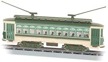 Bachmann 61093 N Scale Brill Trolley - Standard DC -- Green, Cream, Brown