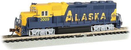 Bachmann 63569 N Scale EMD GP40 - Standard DC -- Alaska Railroad 3009 (blue, yellow)