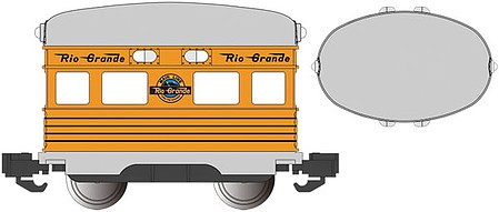 Bachmann 96285 G Scale Eggliner - Standard DC -- Denver & Rio Grande Western (Aspen Gold, silver, 4 Stripe)