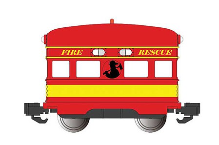 Bachmann 96287 G Scale Eggliner - Standard DC -- Fire Rescue (red, yellow)