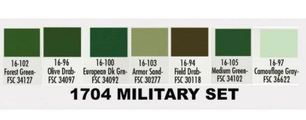 Badger 1704 Modelflex Paint Military Colors Set