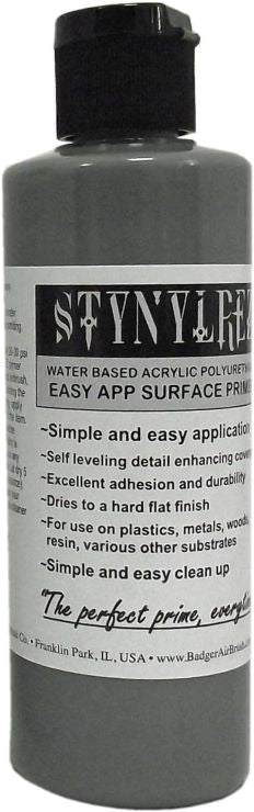 Badger 402 Stynylrez Water Based Acrylic Primer Gray 4oz. Bottle