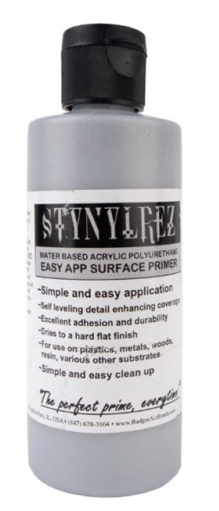 Badger 412 Stynylrez Water Based Acrylic Primer Metal 4oz. Bottle