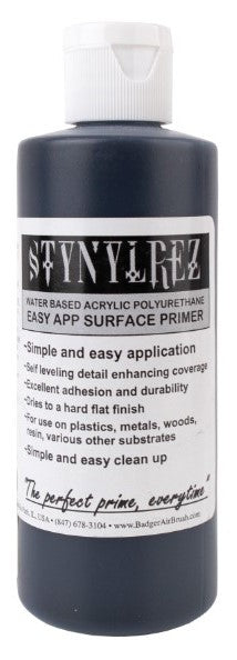 Badger 413 Stynylrez Water Based Acrylic Primer Black  Gloss 4oz. Bottle