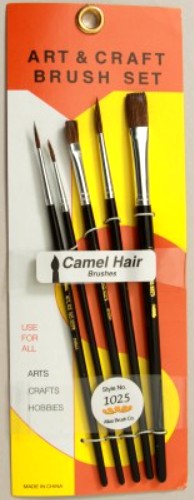 Brushes 1025 Atlas Brush #1025: 1,3,5,1/4,1/2 Camel Hair Brushes (5)