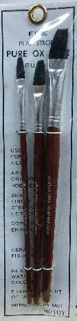 Brushes 1179 Atlas Brush #1179: 1/4,3/8,1/2 Flat Stroke Ox Hair Brushes (3)