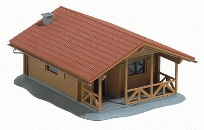 Busch 1035 HO Scale Log Cabin -- Kit - 4-3/8 x 3-5/8 x 2" 11.1 x 9.2 x 5cm
