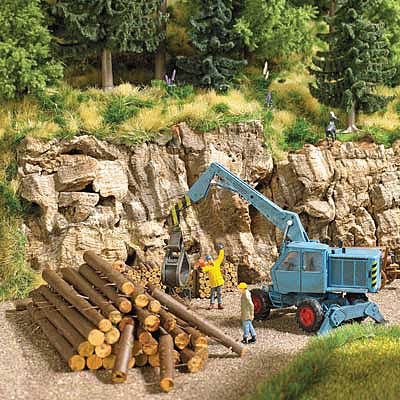 Busch 1379 HO Scale Timber for Wood Yard -- Logs and Cut Wood