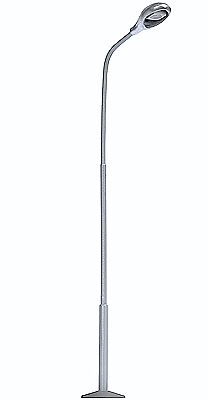 Busch 4155 HO Scale Metal-Mast Street Light w/White LED -- Silver - 3-1/2" 8.9cm Tall