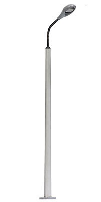 Busch 4157 HO Scale Concrete Pole Street Light w/White LED -- Silver Lamp Head 3-1/2" 9cm Tall