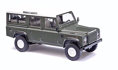 Busch 50301 HO Scale 1983 Land Rover Defender SUV - Assembled -- Green, White