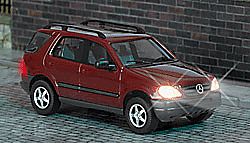Busch 5659 HO Scale Mercedes M Klasse SUV w/Working Headlights & Taillights -- Works on 14-16 Volts AC or DC (maroon)