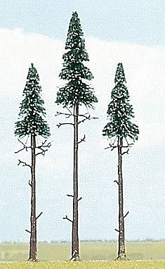 Busch 6118 All Scale Pine Trees -- 5-1/8 x 6-11/16" 13 - 17cm pkg(3)