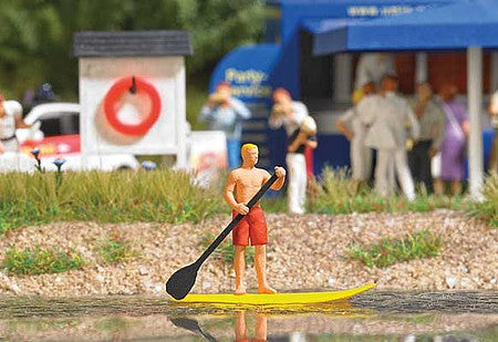Busch 7864 HO Scale Paddleboard with Figure - Action Set