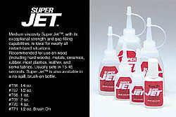 Super Jet(TM) Adhesive 1oz 29.6mL Bottle CGM Enterprises 768 JET768