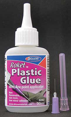 Deluxe Materials AD62 All Scale Roket Plastic Glue -- 1oz 29.6mL