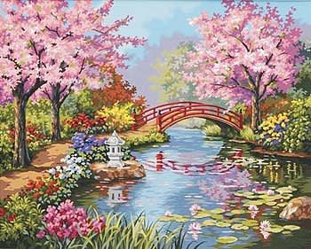 Dimensions Puzzles 91415 Japanese Garden Paint by Number (20"x16")