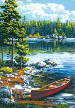 Dimensions Puzzles 91446 Canoe by the Lake Paint by Number (14"x20")