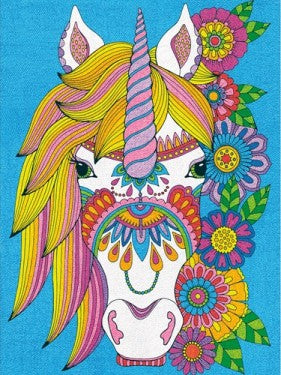Dimensions Puzzles 91697 Floral Unicorn Pencil by Number (9"x12")