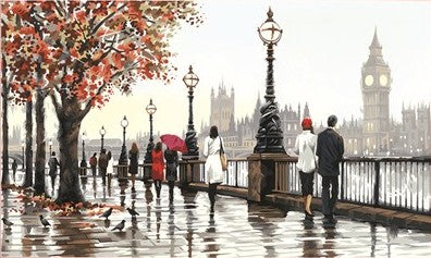 Dimensions Puzzles 91732 Thames View (England River) Paint by Number (20"x14")