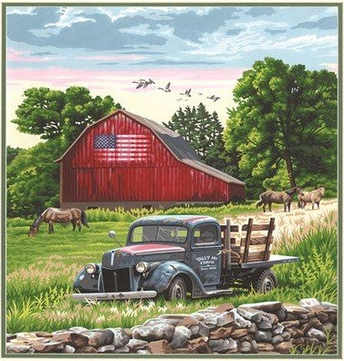 Dimensions Puzzles 91733 Summer Farm (Old Pickup Truck/Barn/Horse) Paint by Number (16"x20")