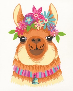 Dimensions Puzzles 91738 Flowery Llama Paint by Number (8"x10")