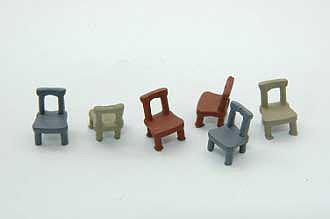 Durango Press 194 HO Scale Open-Back Chairs -- Unpainted Metal Castings pkg(6)
