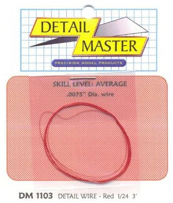 Detail Master 1103 1/24-1/25 2ft. Detail Wire Red (.0075" Dia.)