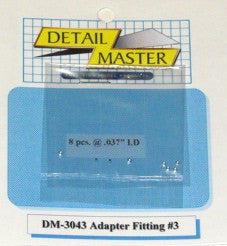 Detail Master 3043 1/24-1/25 Adapter Fitting #3 (8pc)