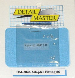 Detail Master 3046 1/24-1/25 Adapter Fitting #6 (8pc)