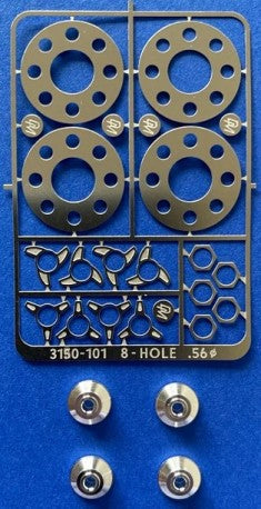 Detail Master 3150101 1/24-1/25 8-Hole Wheel Insert w/Billet Center Caps