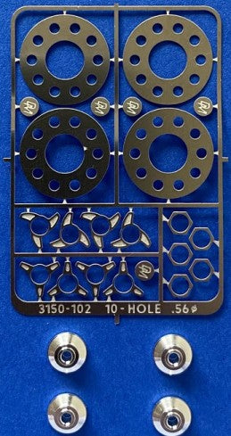 Detail Master 3150102 1/24-1/25 10-Hole Wheel Insert w/Billet Center Caps
