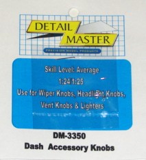 Detail Master 3350 1/24-1/25 Dash Knobs, Lights, Lighter, Vents (4pc)