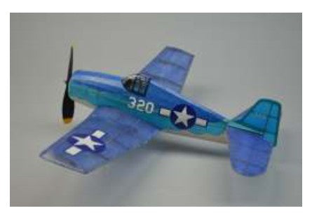 Dumas Products 237 18" Wingspan F6F Hellcat Rubber Pwd Aircraft Laser Cut Kit