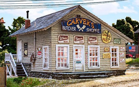 Woodland Scenics 5872 O Scale Carver's Butcher Shoppe - Built-&-Ready(R) -- Assembled