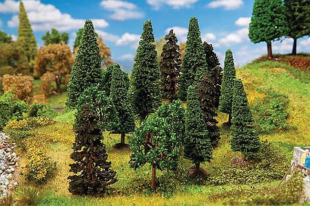 Faller 181529 All Scale Forest Tree Assortment -- 2-3/4" 7cm to 3-5/8" 9cm Tall pkg(15)