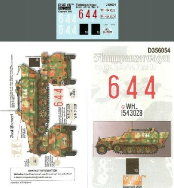 Echelon Decals 356054 1/35 FlammPzWg SdKfz 251/16 Ausf D 