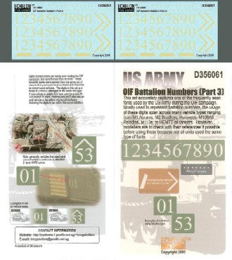 Echelon Decals 356061 1/35 US OIF Battalion Numbers Pt3 