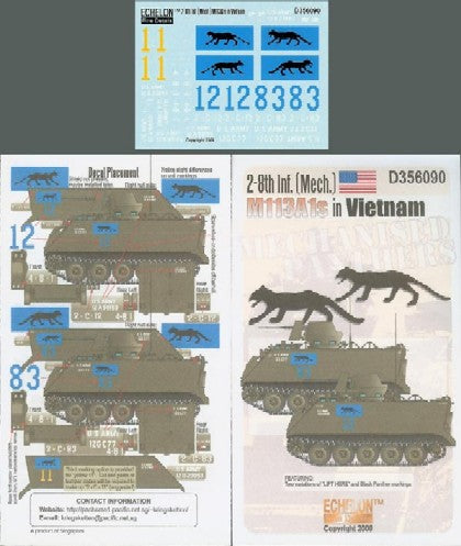 Echelon Decals 356090 1/35 2-8th Inf (Mech) M113A1s Vietnam