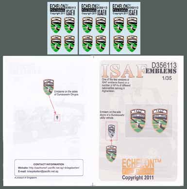 Echelon Decals 356113 1/35 ISAF Emblems 