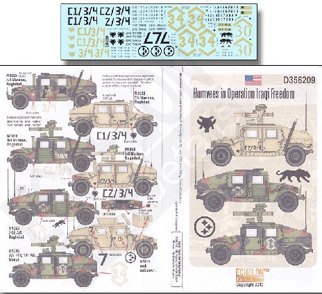 Echelon Decals 356209 1/35 Humvees in Operation Iraqi Freedom