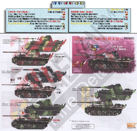 Echelon Decals 356260 1/35 Generic WWII Type Set (A & B), Panzerwaffe 46