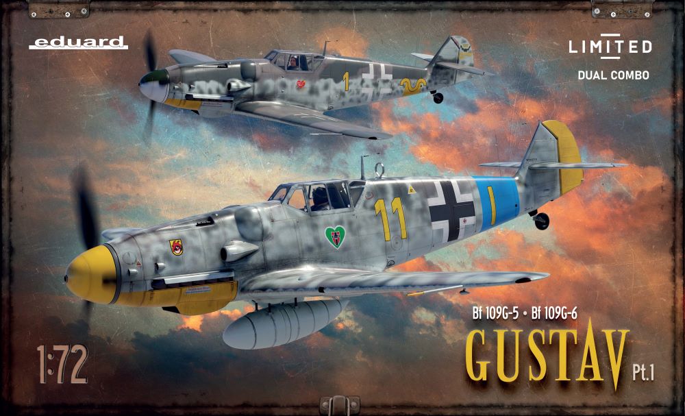 Eduard 2144 1/72 Gustav Part 1: WWII Bf109G5 & G6 German Fighter Dual Combo (Ltd Edition Plastic Kit) (New Tool)