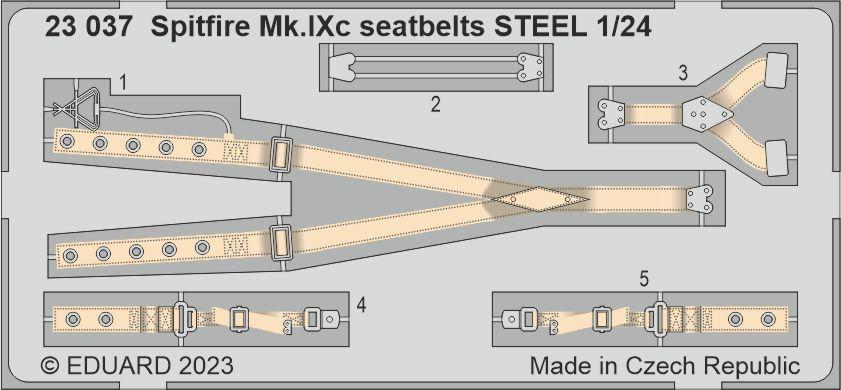 Eduard 23037 1/24 Aircraft- Spitfire Mk IXc Seatbelts Steel for ARX (Painted)