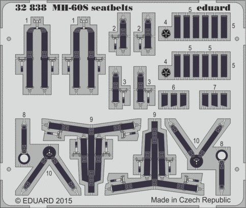 Eduard 32838 1/32 Aircraft- MH60S Seatbelts for ACY (Painted)