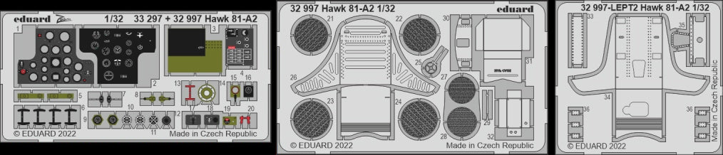 Eduard 32997 1/32 Aircraft- Hawk 81A2 Seats & Instrument Panel for LNR (Painted)