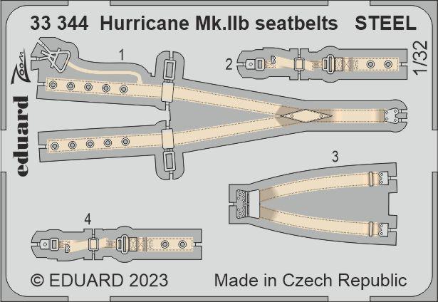 Eduard 33344 1/32 Aircraft- Hurricane Mk IIb Seatbelts Steel for RVL (Painted)